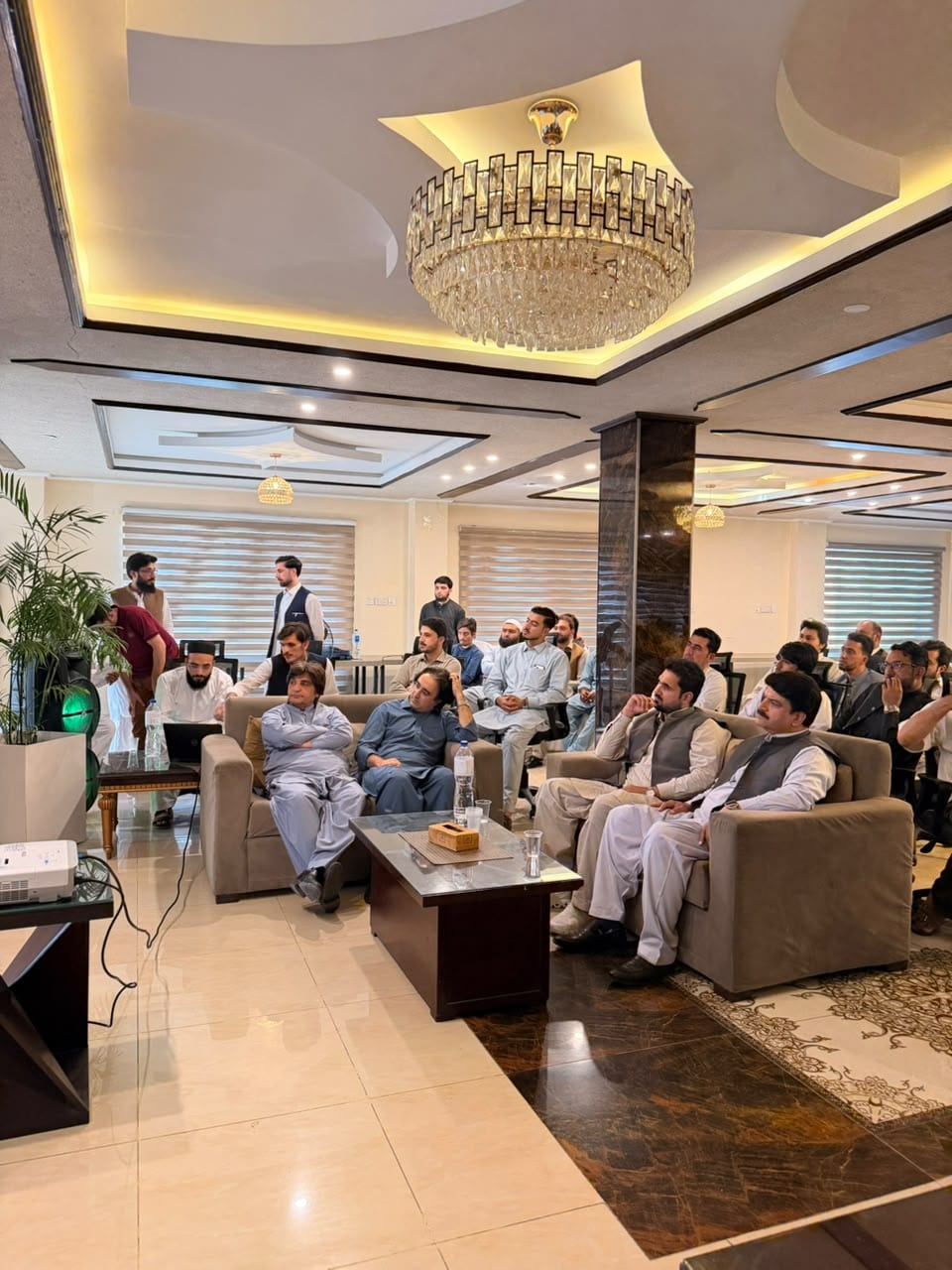 Guests and attendees at the Digital KP Network meetup at Swat Palace
